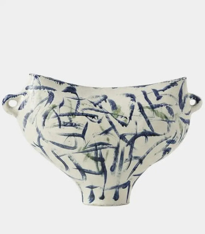 1217 Ondine Hand-Painted Ceramic Vase | Abstract Sculptural Art Vessel
