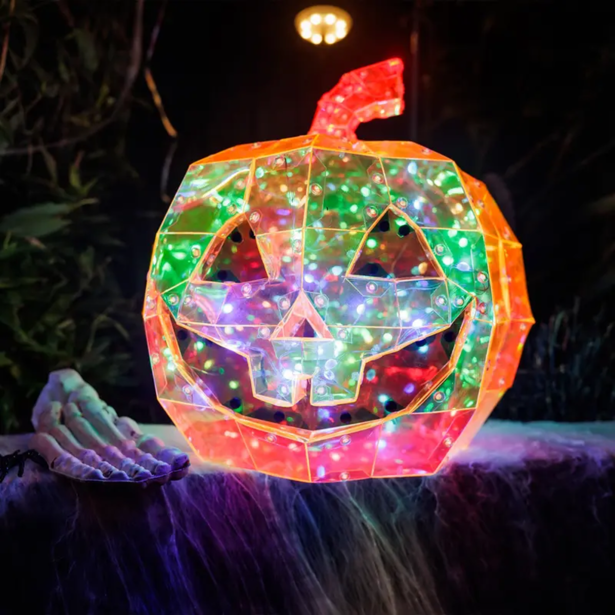 Holographic Pumpkin Light with color-changing LEDs