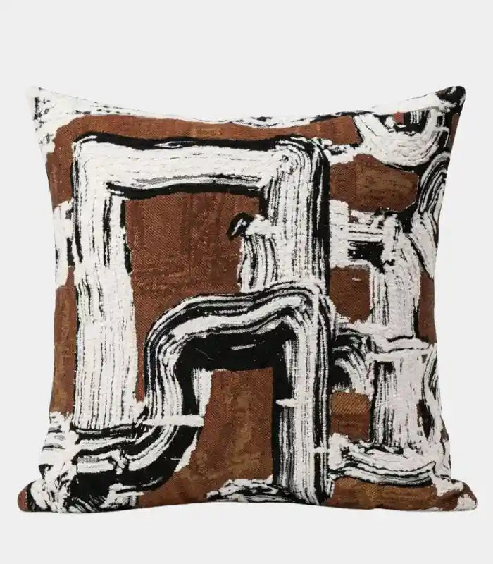 1001 Calder Woven Jacquard Cushion Cover | Abstract Terracotta Throw Pillow 45x45 cm (18 in)
