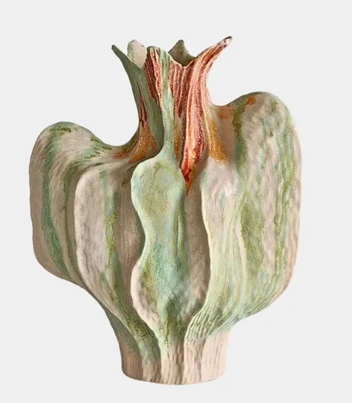 1228 Calista Sculptural Ceramic Vase – Artisan Hand-Painted Botanical Form 34 cm (13.39 in)