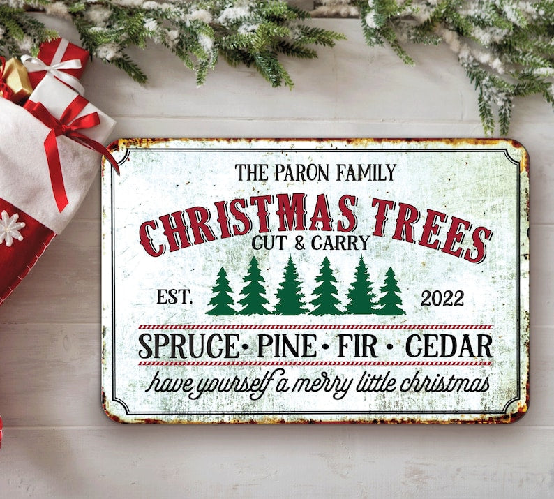 Personalized Christmas Aluminum Sign, Christmas Signs, Christmas Aluminum Sign, Rustic Christmas Signs, Unique Christmas Gift Ideas