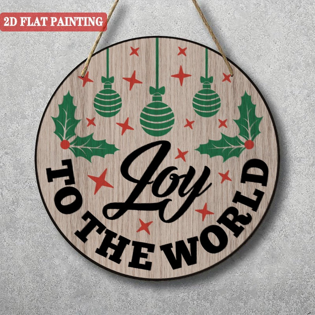 Joy To The World Round Wood Panel Painting 20*20CM