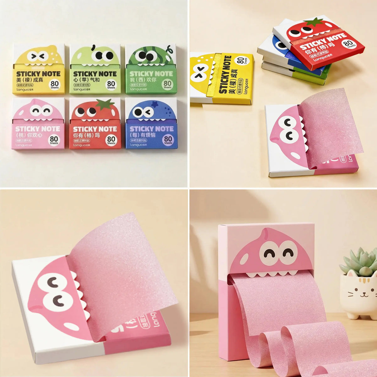 12 Boxes of Glittery Transparent Pull-Out Sticky Notes (960 Sheets Total) – Sparkly Office Stationery with Strong Adhesion, No Residue, Reusable Up to 50 Times per Sheet