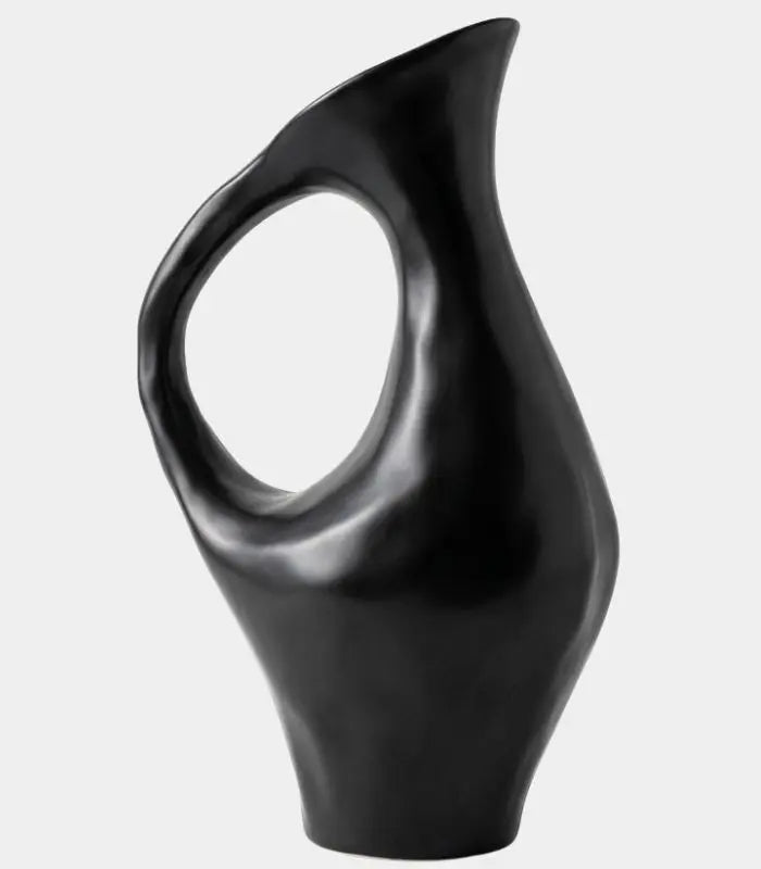 1232 Forma Black Ceramic Tabletop Vase 35 cm