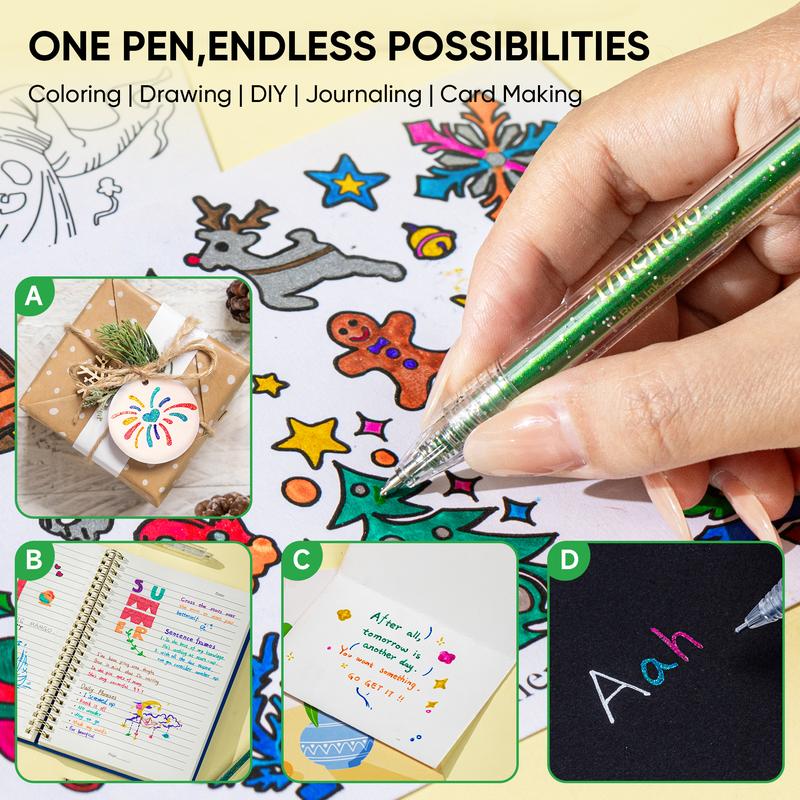 ⏳Last Day Sale Only $11.99!!💥Sparkle Glitter Gel Pen Set, Smooth & Smudge-Resistant, Eco Glitter, Ideal for All Ages – Grab Now!