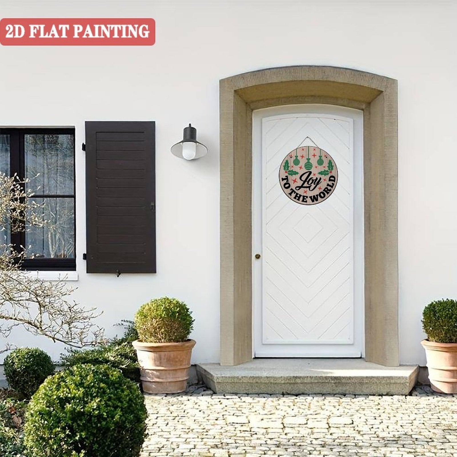 Joy To The World Round Wood Panel Painting 20*20CM