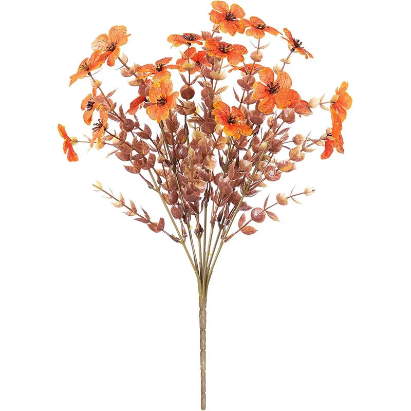 🍁UV-Resistant Artificial Daisy Flowers for Fall Decor Halloween - 1 Bundle of Autumn Orange