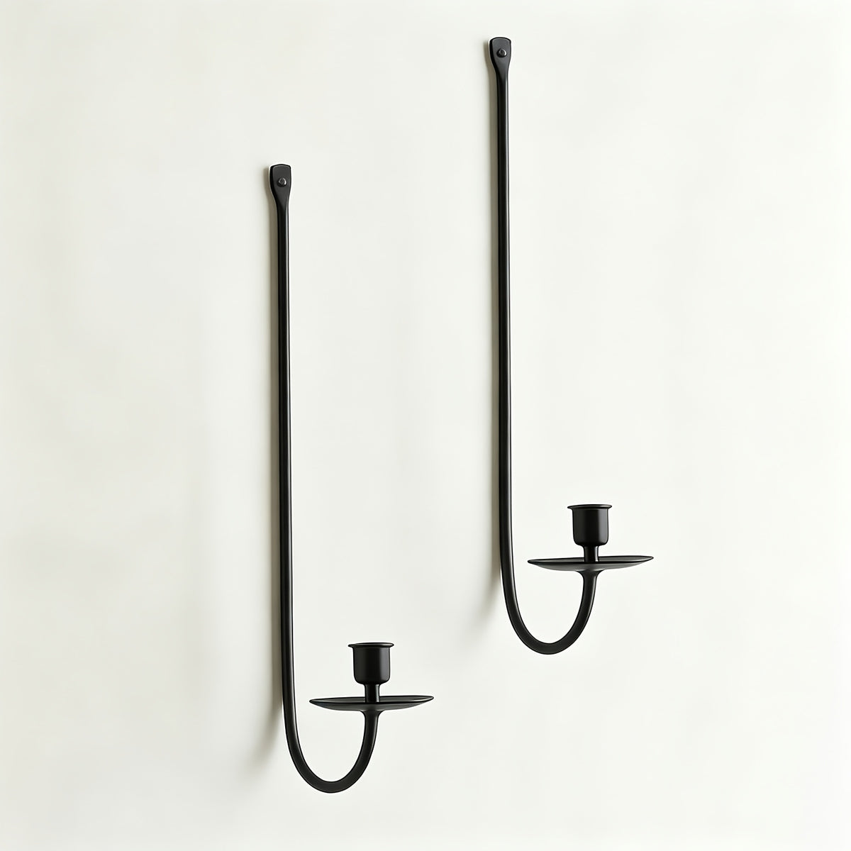 Black Wall Candle Sconces, Set of 2