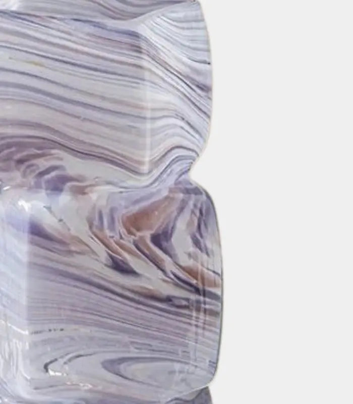 1202 Marbella Handcrafted Glass Vase | Sculptural Stacked Marbled Vessel 30 cm / 11.8 in