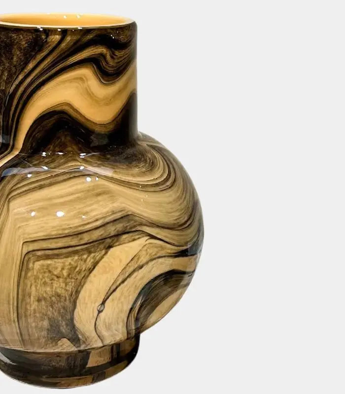 1207 SWIRLED GLASS VASE – HANDCRAFTED ART GLASS DESIGN 18 cm