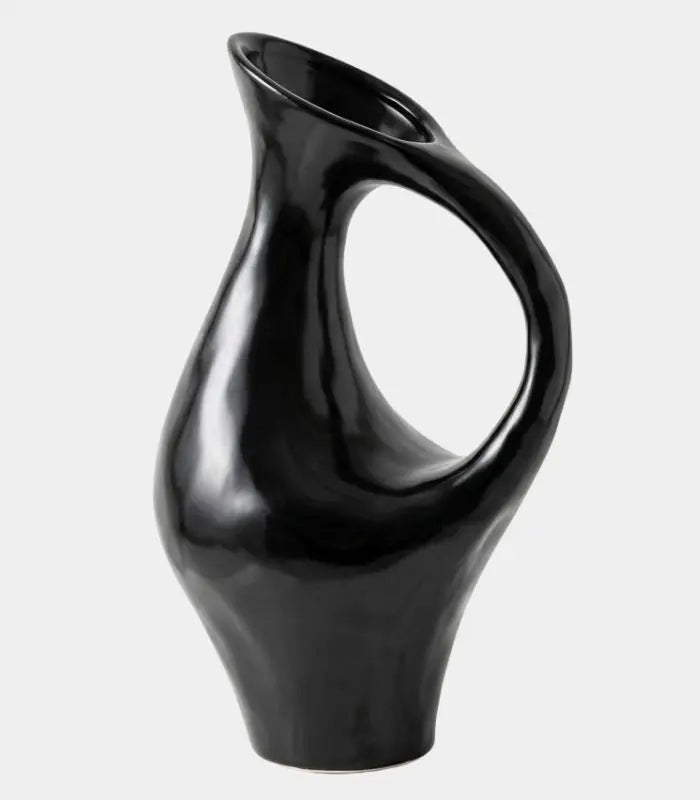 1232 Forma Black Ceramic Tabletop Vase 35 cm