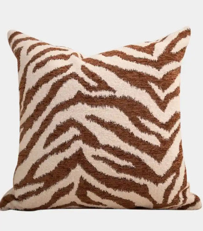 1013 Ketzia Woven Chenille Cushion Cover, Chevron Stripe Pattern Rust & Cream