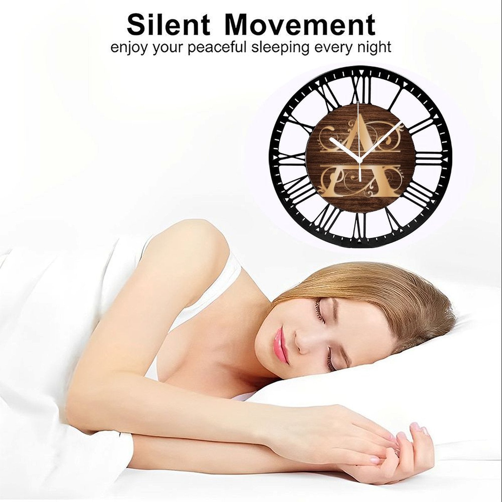 Christmas  name Iron Circular Clock 25CM Roman Numerals 10×10inch(25×25cm)