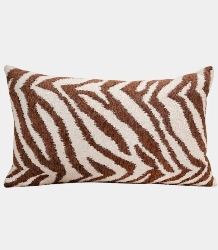 1013 Ketzia Woven Chenille Cushion Cover, Chevron Stripe Pattern Rust & Cream