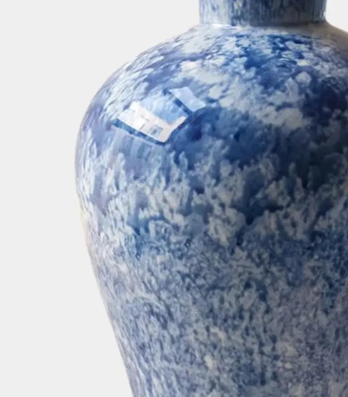 1220 Celestine Hand-Painted Porcelain Vase | Blue Marbled Ceramic Decor 38 cm / 15 in