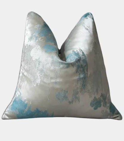 1017 Ethereal Brushstroke Accent Pillow Cover | Handcrafted Metallic Detail Cushion