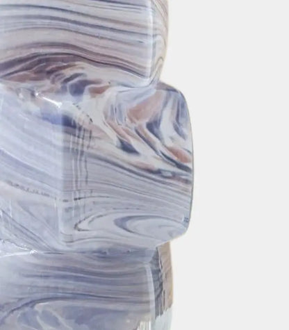 1202 Marbella Handcrafted Glass Vase | Sculptural Stacked Marbled Vessel 30 cm / 11.8 in