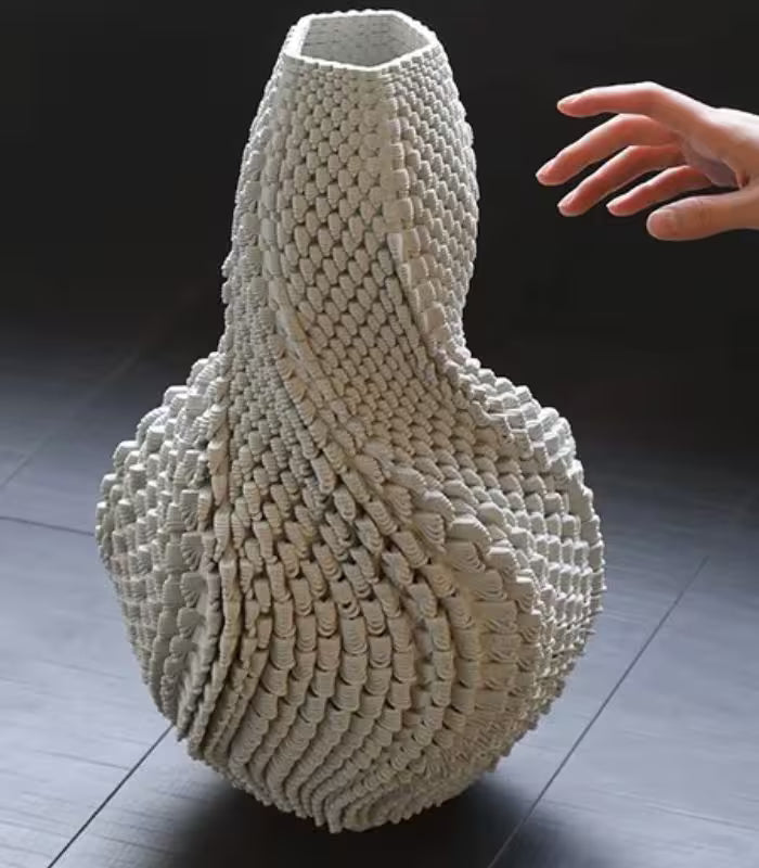 1231 Aria Ceramic Vase – 3D Printed Sculptural Design Large 40 cm (15.75 in)