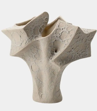1234 Laguna Large Handmade Ceramic Vase – Organic Textured Sand Finish, Sculptural Form 39 cm