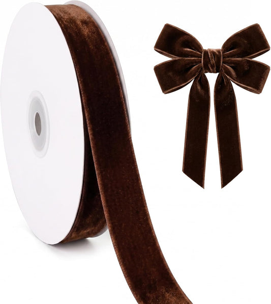 Velvet Ribbon Roll - 25 Yards, 1 Inch Wide, for Christmas Gift Wrapping & Decor - image 1