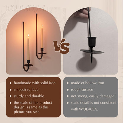 Metal Wall Candle Sconces, Set of 2