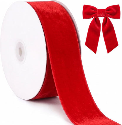 Velvet Ribbon Roll - 25 Yards, 1 Inch Wide, for Christmas Gift Wrapping & Decor - image 19