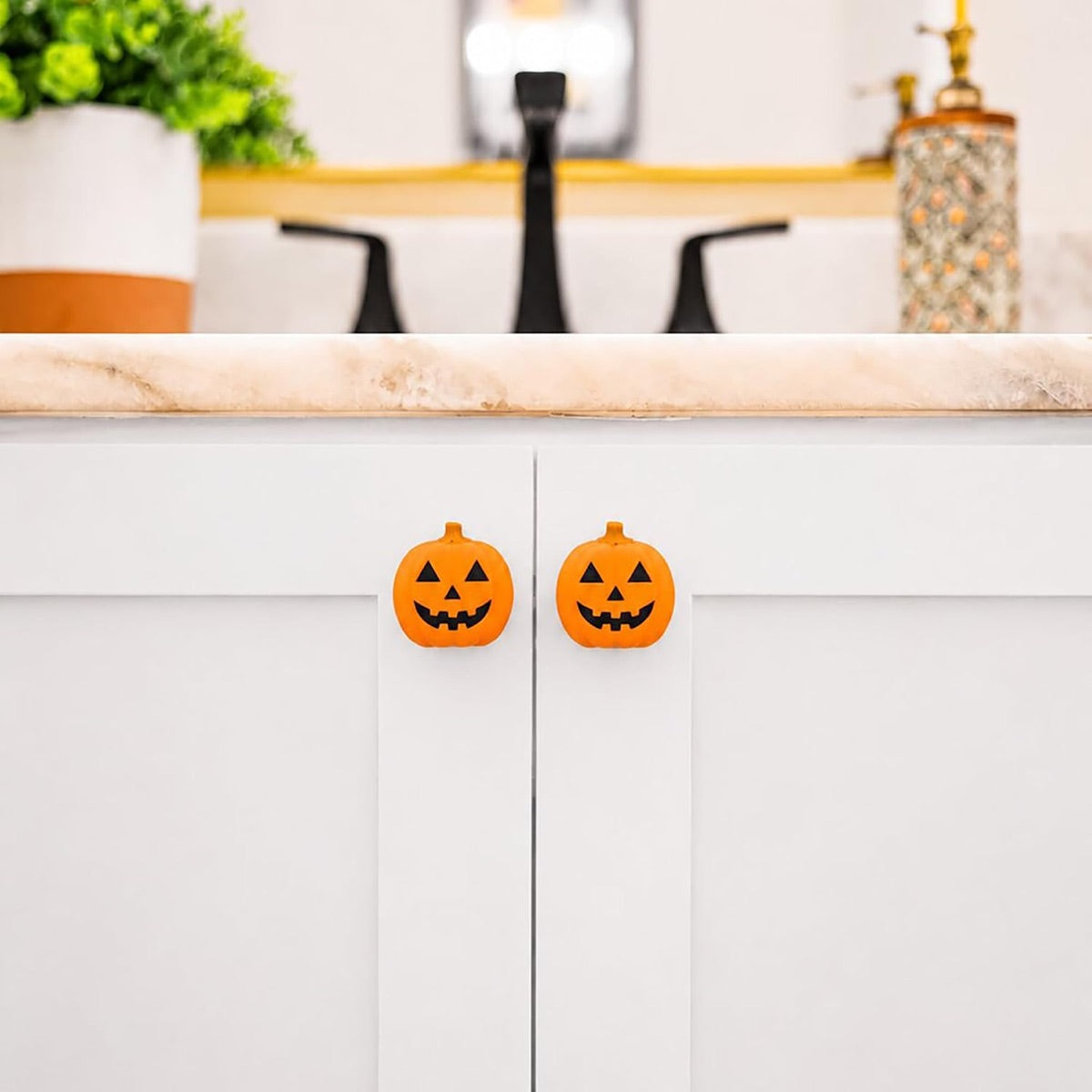 12-Pack Halloween Jack-o’-Lantern Knob Covers for Cabinets & Drawers