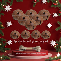 10pcs Bells+1 Bundle Of Hemp Rope