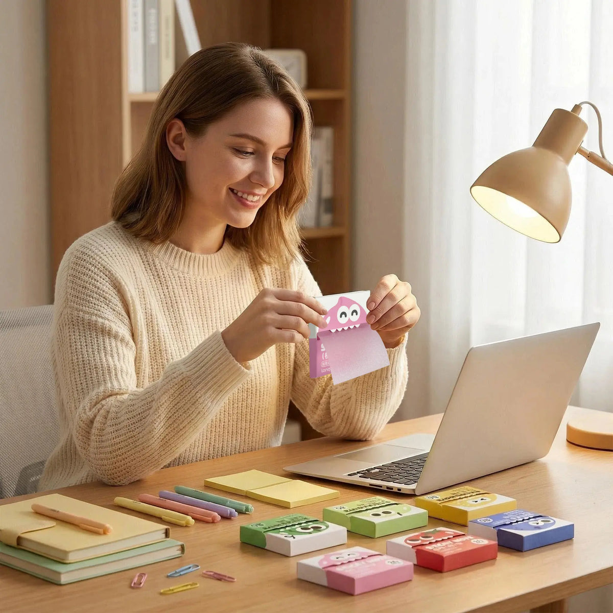 12 Boxes of Glittery Transparent Pull-Out Sticky Notes (960 Sheets Total) – Sparkly Office Stationery with Strong Adhesion, No Residue, Reusable Up to 50 Times per Sheet