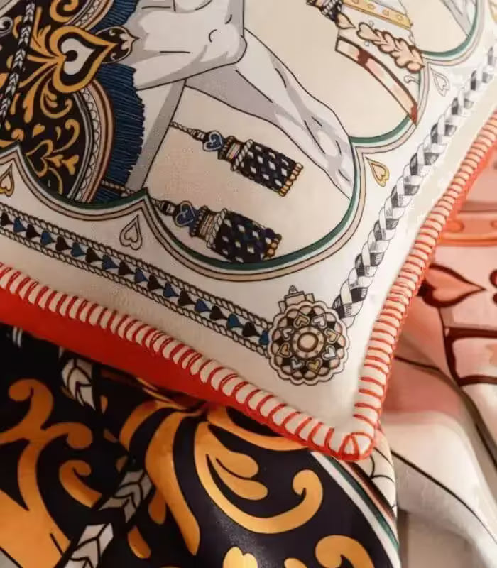 1026 Equestrian Horse Print Cushion Cover 45 cm (18 in) – 2 Colours – Elegant Decorative Throw Pillow