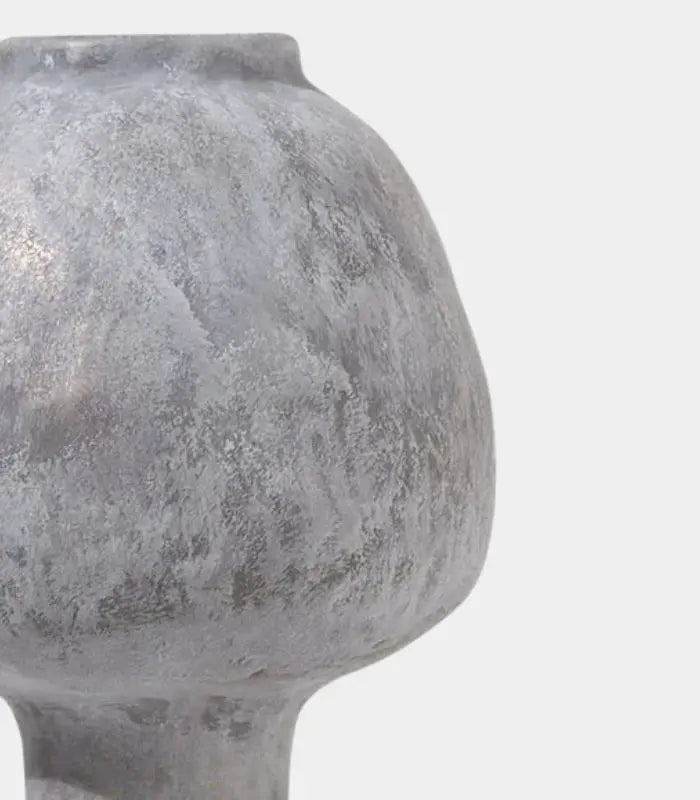 1208 Luna Ceramic Vase – Sculptural Spherical Design with Aged Stone Finish 21 cm