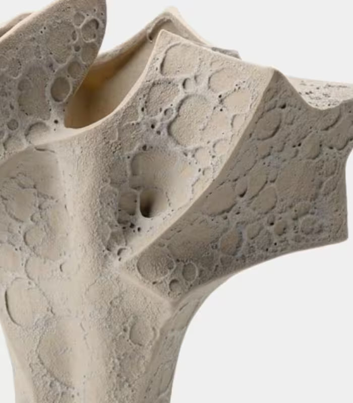 1234 Laguna Large Handmade Ceramic Vase – Organic Textured Sand Finish, Sculptural Form 39 cm