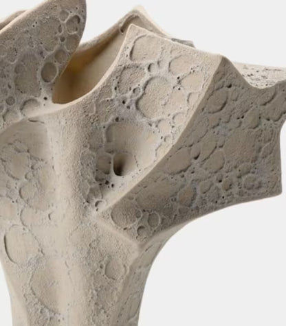 1234 Laguna Large Handmade Ceramic Vase – Organic Textured Sand Finish, Sculptural Form 39 cm
