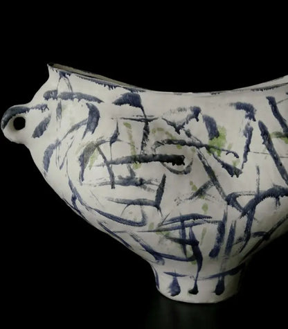 1217 Ondine Hand-Painted Ceramic Vase | Abstract Sculptural Art Vessel