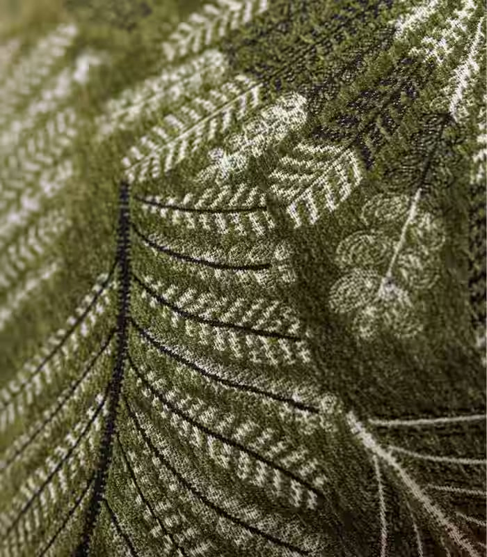 1047 Fern Leaf Cushion Cover – Jacquard Texture Design Green