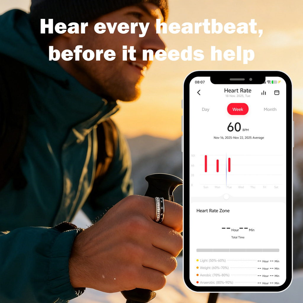 Smart Ring IP68 Waterproof Sleep and Fitness Tracker Rings