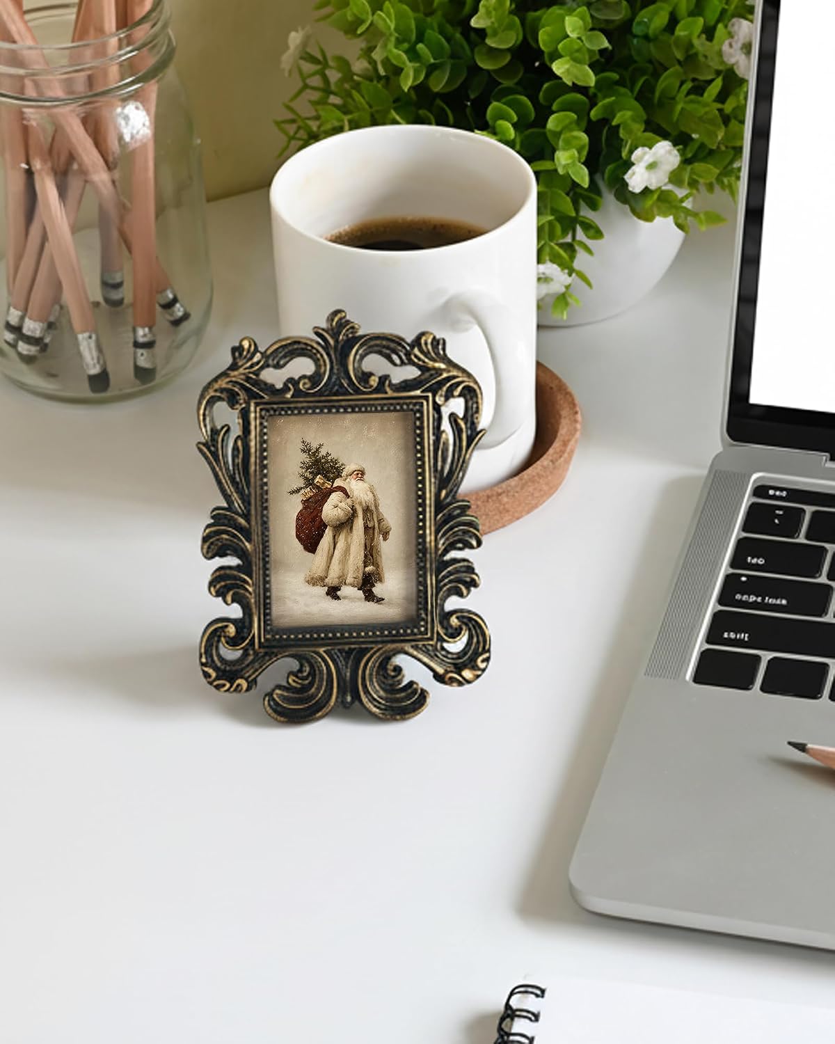 Vintage Santa Picture Frame, 4x5