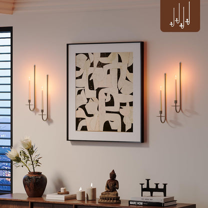 Metal Wall Candle Sconces, Set of 2