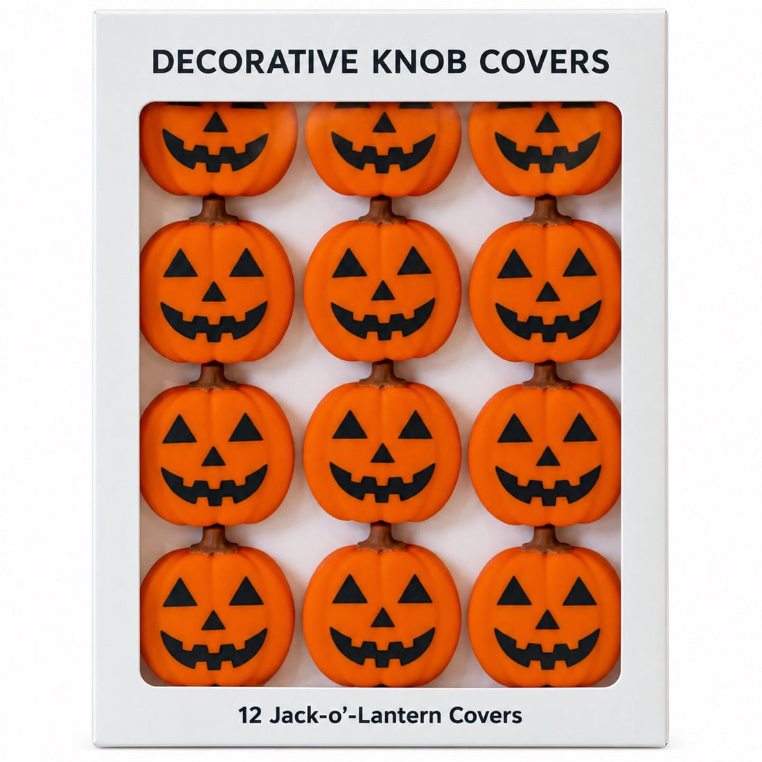 12-Pack Halloween Jack-o’-Lantern Knob Covers for Cabinets & Drawers