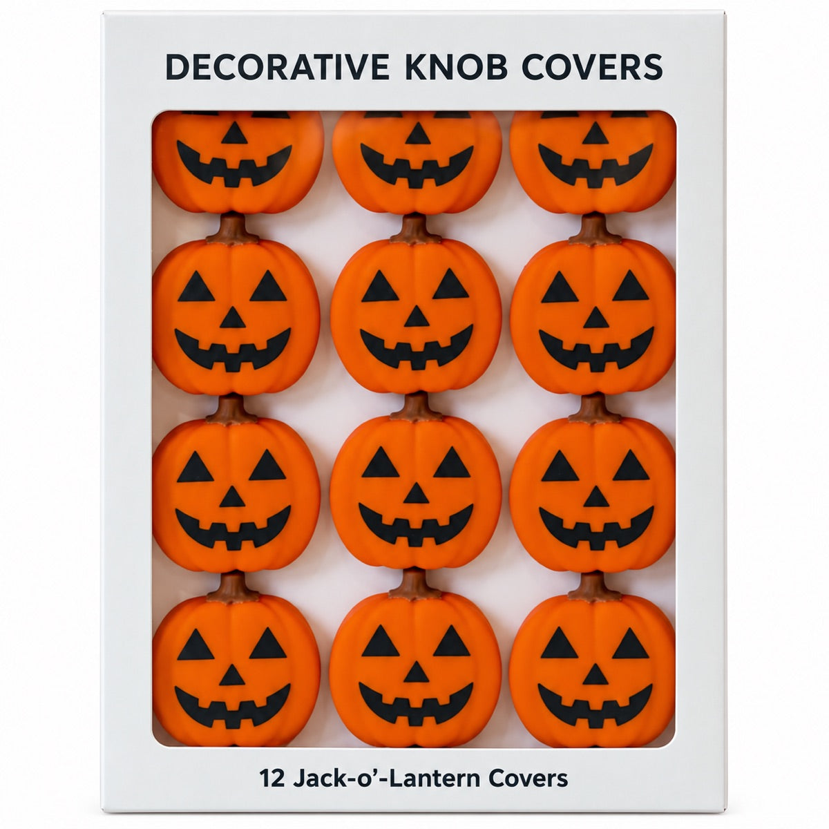 12-Pack Halloween Jack-o’-Lantern Knob Covers for Cabinets & Drawers