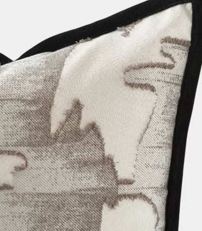 1036 Abstract Brushstroke Cushion Cover – Embroidered Design Cream