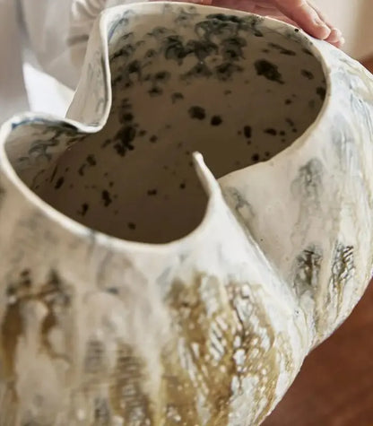 1235 Winslow Handcrafted Ceramic Vase – Hand-Painted Earth-Tone Sculptural Vessel