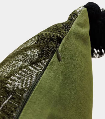 1047 Fern Leaf Cushion Cover – Jacquard Texture Design Green