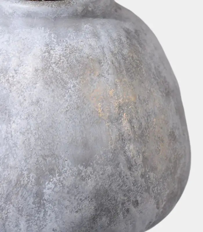 1208 Luna Ceramic Vase – Sculptural Spherical Design with Aged Stone Finish 21 cm