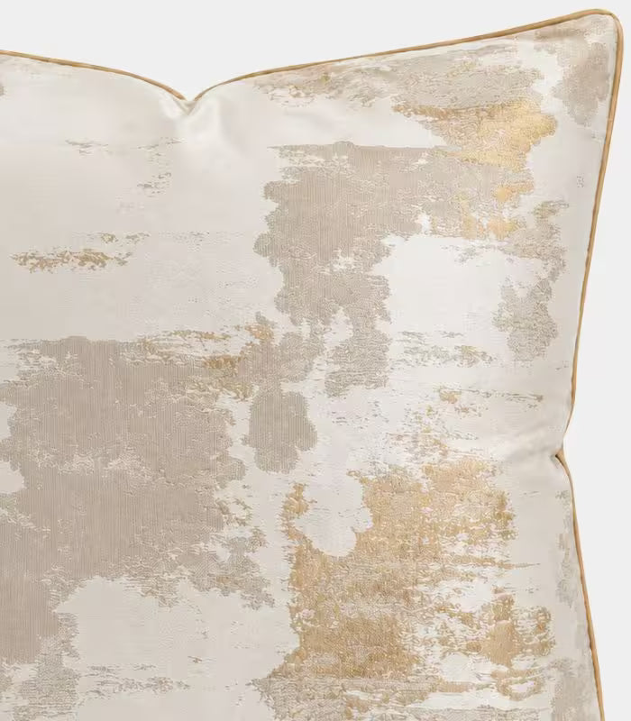 1027 Ethereal Brushstroke Accent Pillow Cover | Handcrafted Metallic Detail Cushion