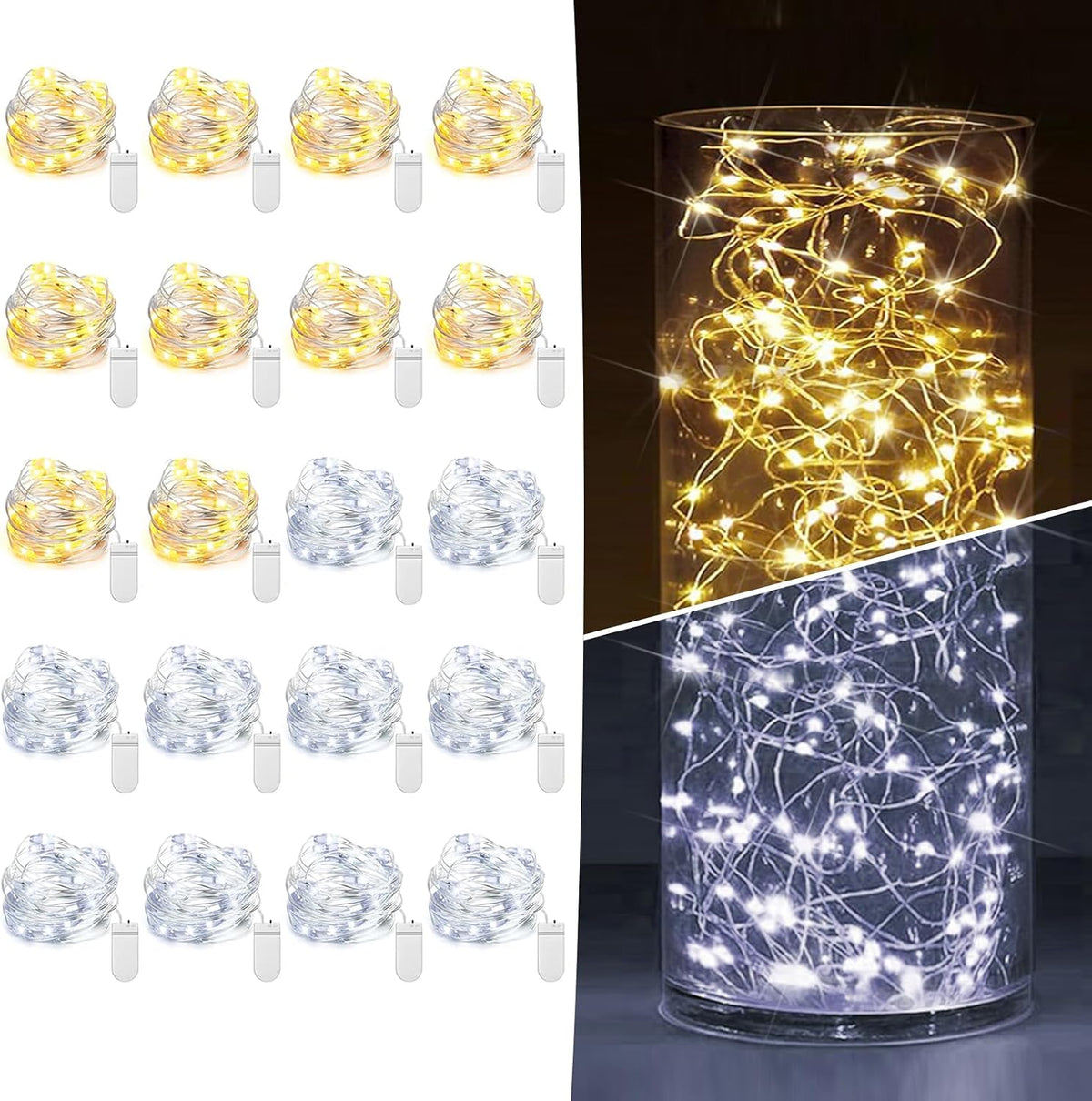 Fairy Lights - 20 Pack Warm White + Cool White