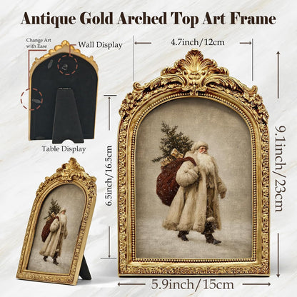Vintage Santa Arched Frame, 6x9