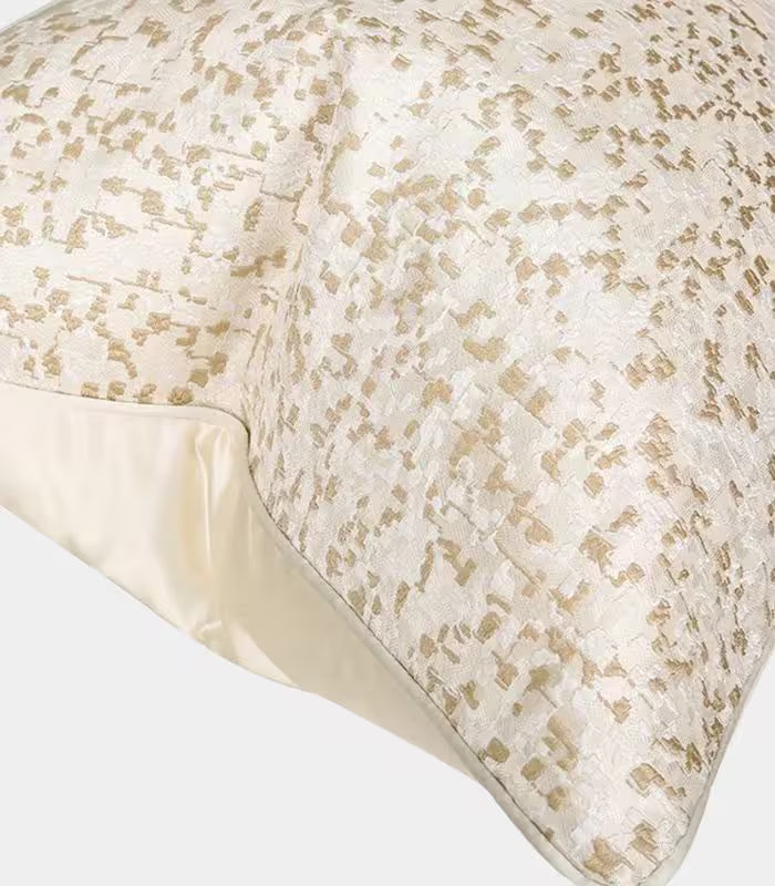 1053 Gilded Fleck Jacquard Cushion Cover – Textured Abstract Design Pillow Case