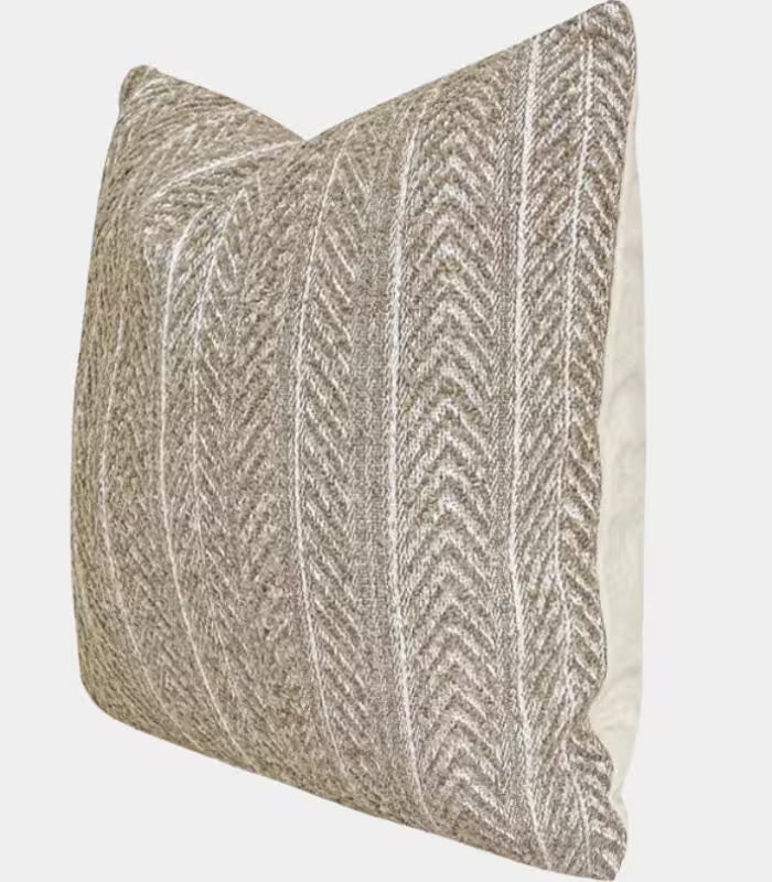 1041 Chevron Jacquard Cushion Cover – Textured Weave in Natural Tones