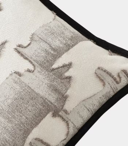 1036 Abstract Brushstroke Cushion Cover – Embroidered Design Cream